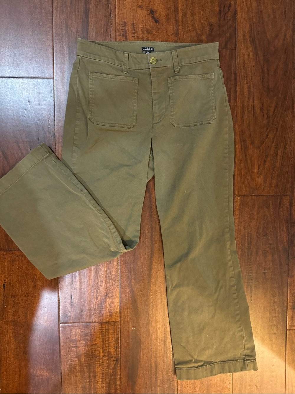 J. Crew Olive Utility Straight-Leg Pants